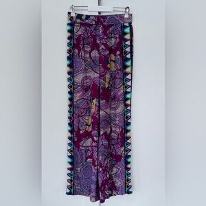 Kobi Halperin purple viscose wide leg resort pant size Small